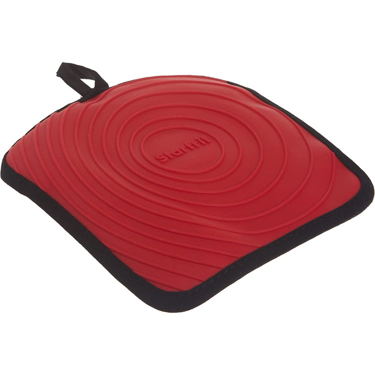Starfrit - Ensemble de 2 Mitaines/Sous-Plat en Silicone, Résiste Jusqu'à 240 Degré Celcius, Étanche, Rouge - Simple Boutique