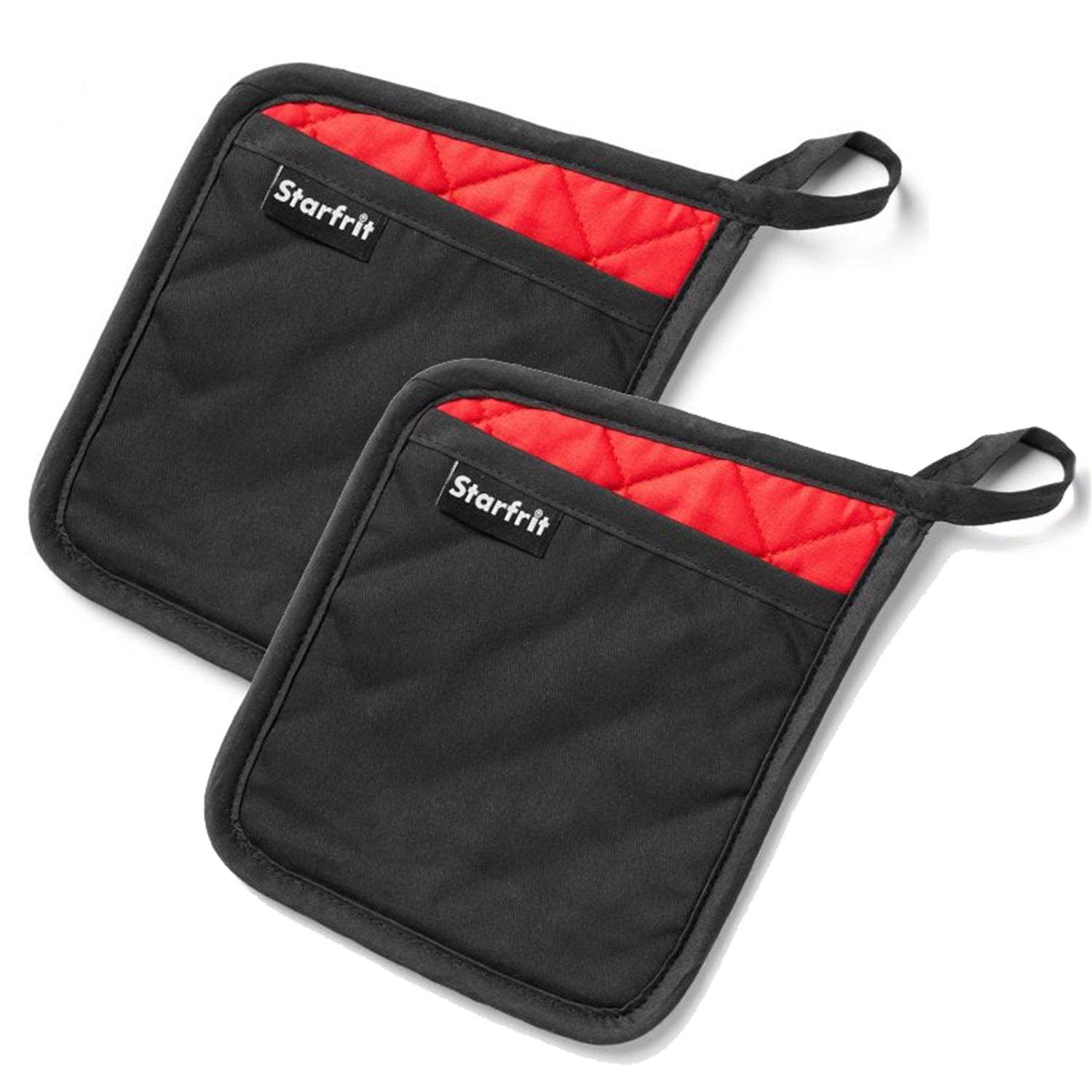 Starfrit - Ensemble de 2 Mitaines/Sous-Plats en Néoprène, Résiste jusqu'à 260 Degré Celcius, Design Antidérapant, Noir - Simple Boutique