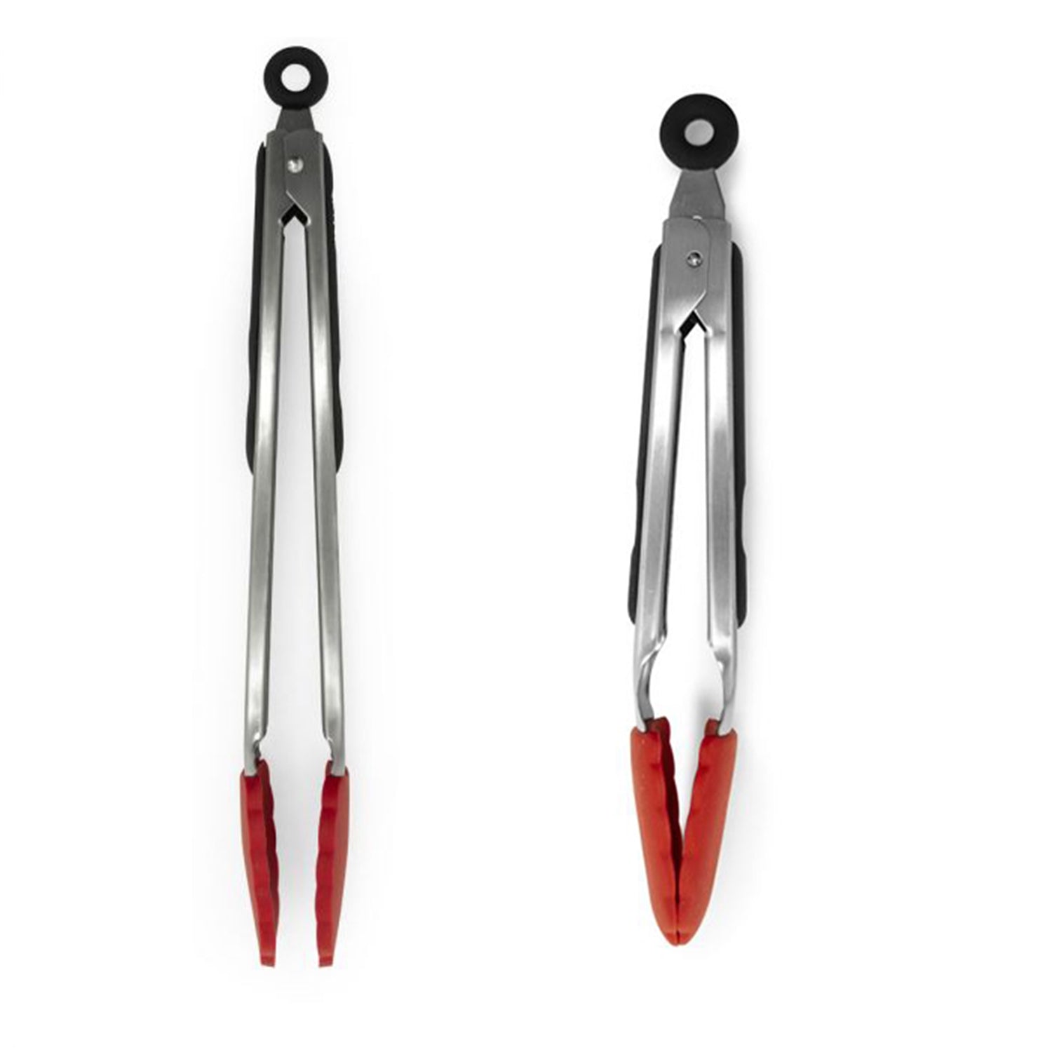 Starfrit - Ensemble de 2 Pinces en Silicone, Longeur de 9" et 12", Poignées en Acier Inoxydable, Rouge - Simple Boutique