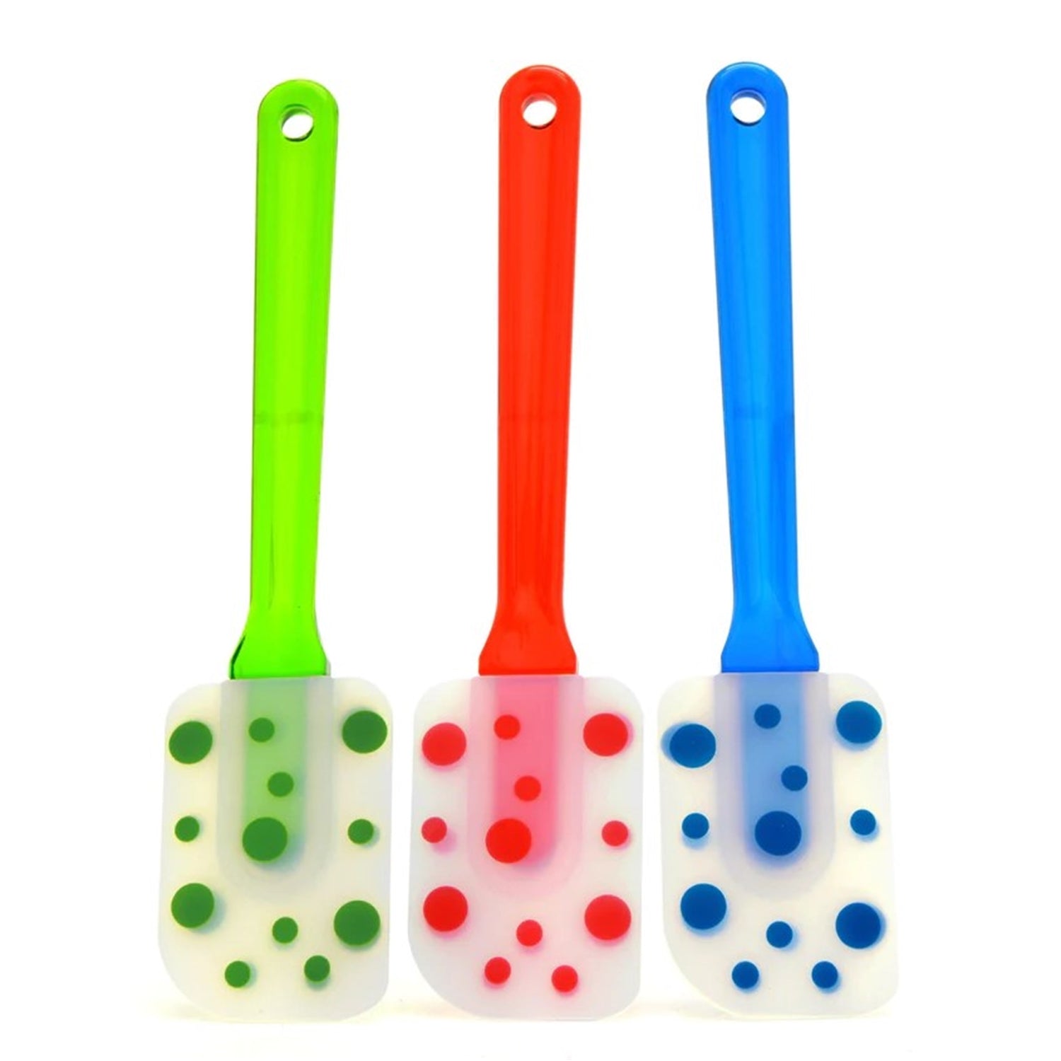 Starfrit - Ensemble de 3 Spatules en Silicone, Résiste à des Chaleurs Intense, Motif à Pois - Simple Boutique