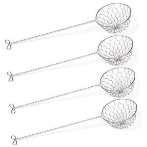 Starfrit - Ensemble de 4 Passoire à Fondue, 2.5" x 8.5", Fait en Acier Inoxydable - Simple Boutique