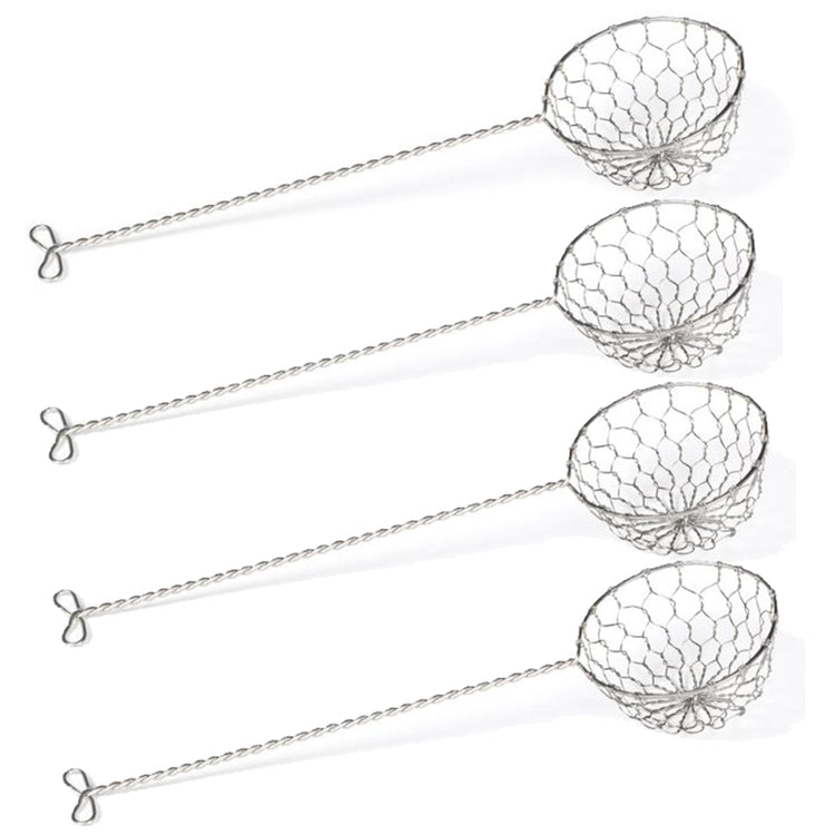 Starfrit - Ensemble de 4 Passoire à Fondue, 2.5" x 8.5", Fait en Acier Inoxydable - Simple Boutique