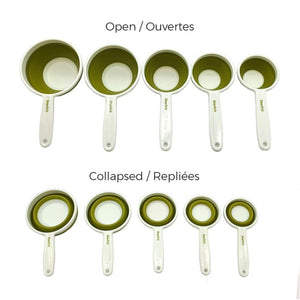Starfrit - Ensemble de 5 Tasses à Mesurer Repliable, Lavable au Lave-Vaiselle, Vert - Simple Boutique