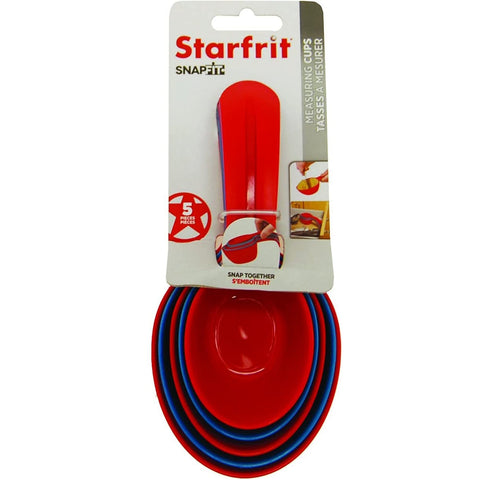 Starfrit - Ensemble de Tasses et de Cuillères à Mesurer Emboîtables, Rouge et Bleu