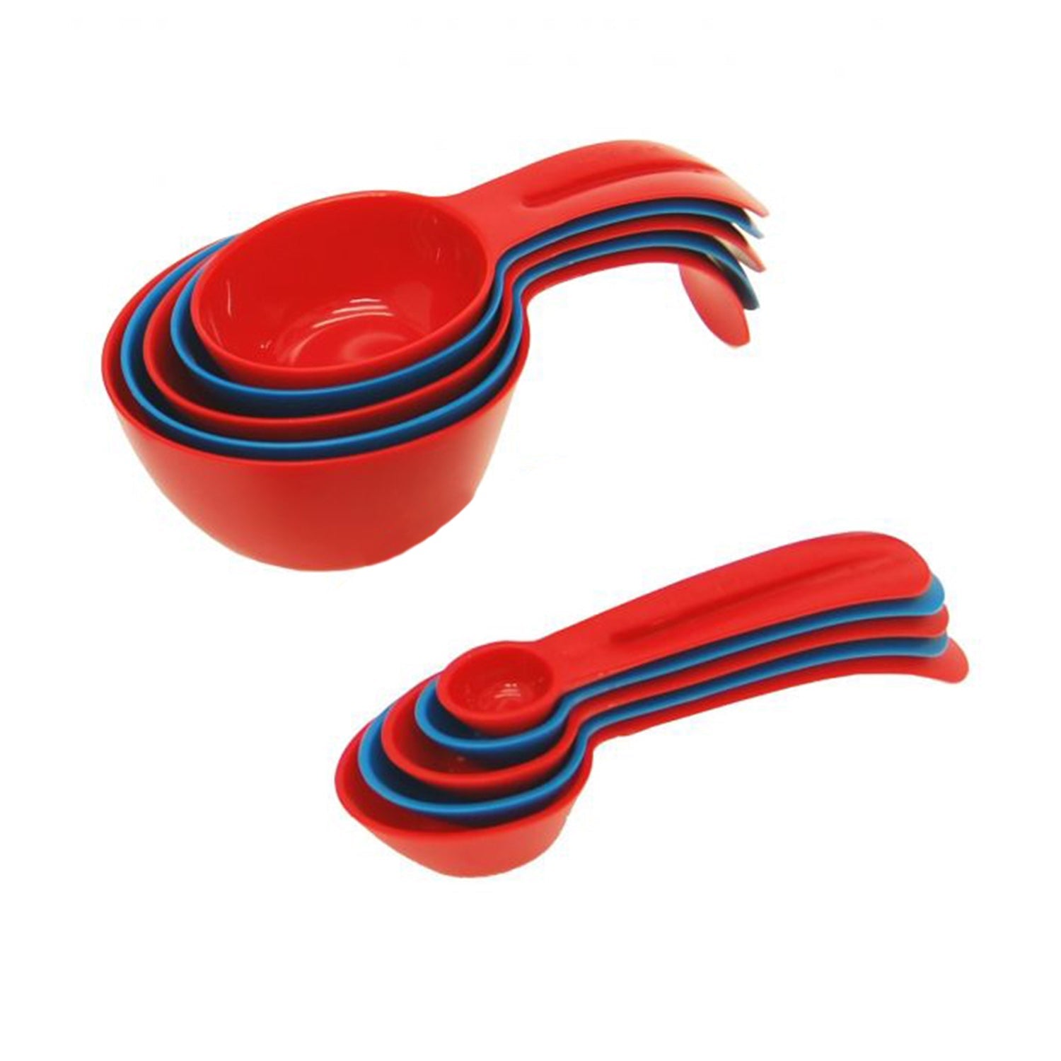 Starfrit - Ensemble de Tasses et de Cuillères à Mesurer Emboîtables, Rouge et Bleu - Simple Boutique