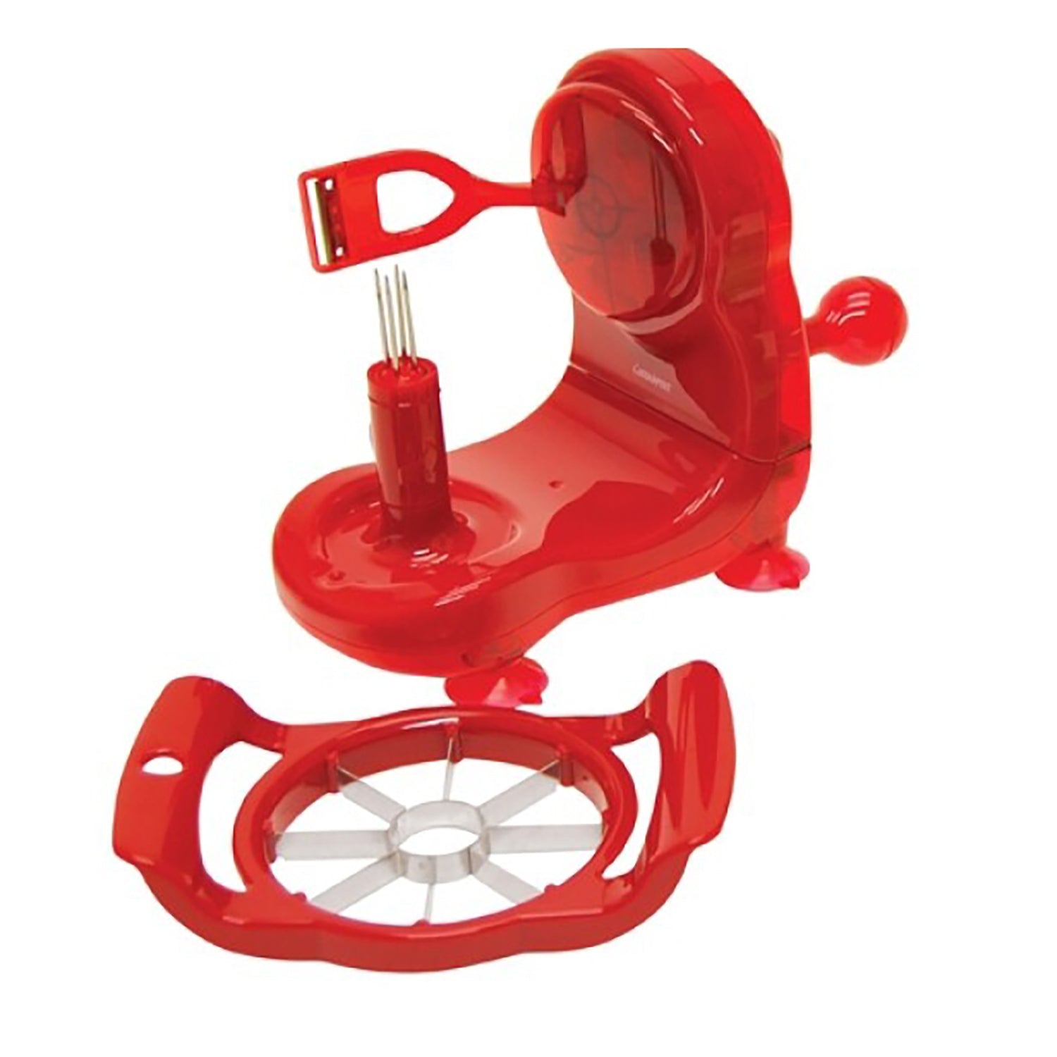 Starfrit - Éplucheur de Pomme Pro Peeler, Base à Succion Antidérapante, Rouge - Simple Boutique