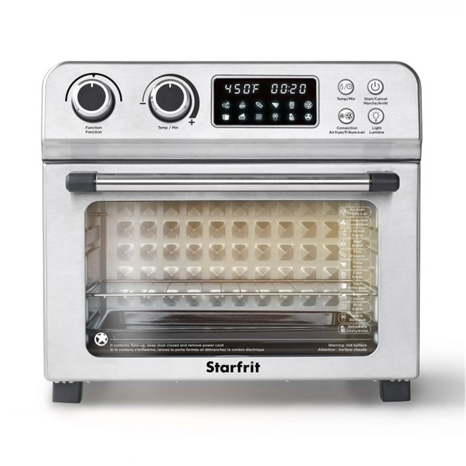 Starfrit - Four à Convection avec Friteuse à Air Chaud, 10 Modes De Cuisson, 1700 Watts, Acier Inoxydable - Simple Boutique