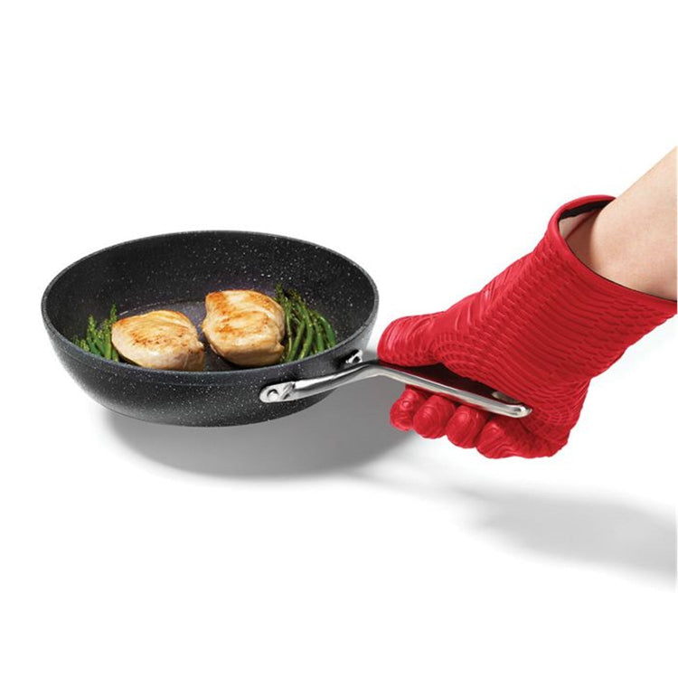 Starfrit - Gant en Silicone pour le Four, Surface Texturée pour une Prise Antidérapante, Rouge - Simple Boutique