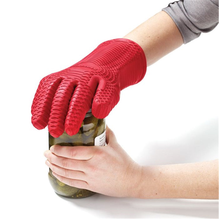 Starfrit - Gant en Silicone pour le Four, Surface Texturée pour une Prise Antidérapante, Rouge - Simple Boutique