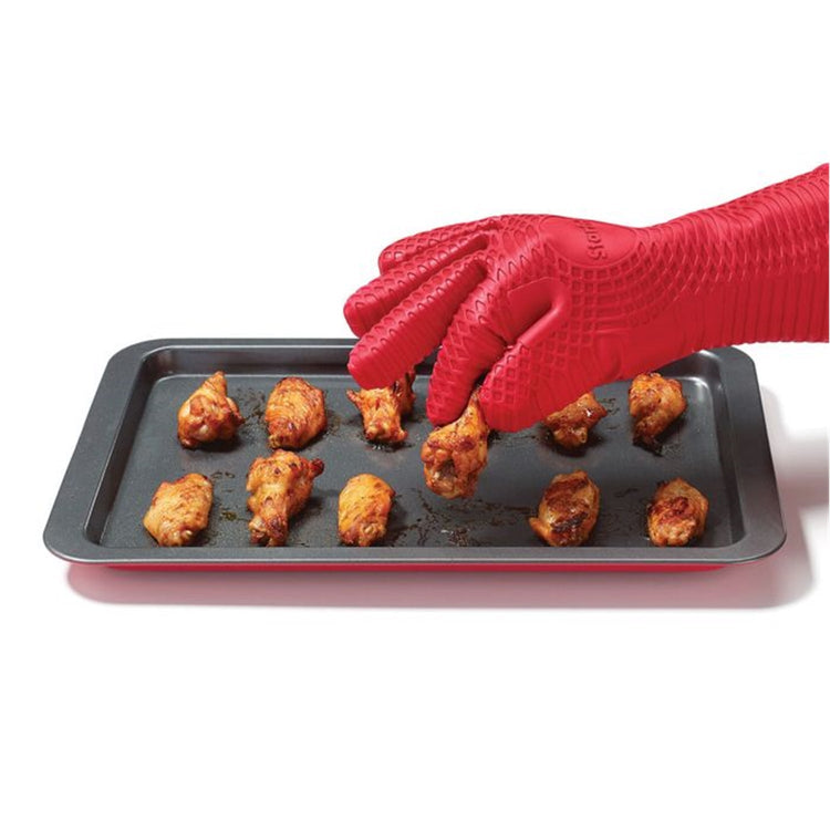 Starfrit - Gant en Silicone pour le Four, Surface Texturée pour une Prise Antidérapante, Rouge - Simple Boutique