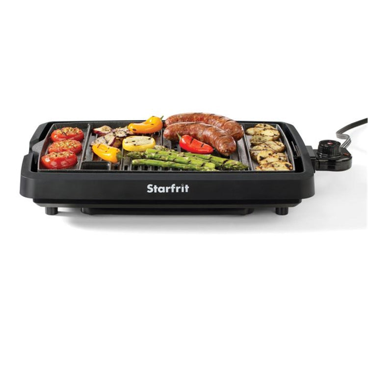 Starfrit - Grill/BBQ d'interieur The Rock, Sans Fumée, Surface Antiadhésive, Noir - Simple Boutique