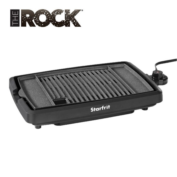 Starfrit - Grill/BBQ d'interieur The Rock, Sans Fumée, Surface Antiadhésive, Noir - Simple Boutique