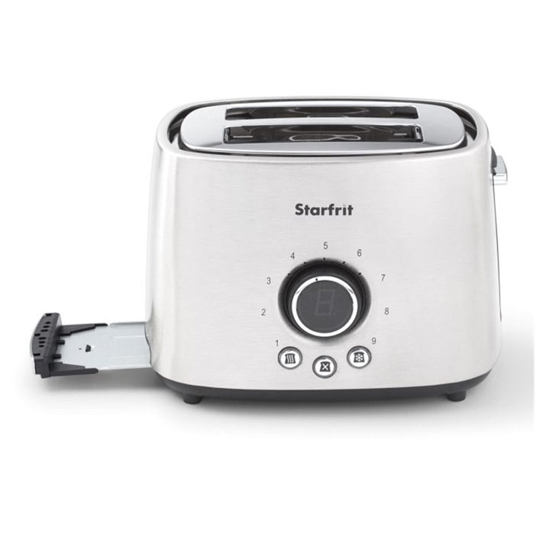 Starfrit - Grille-Pain à 2 Tranches Extra-Large, 9 Niveaux D'intensité, 800 Watts, Acier Inoxydable - Simple Boutique