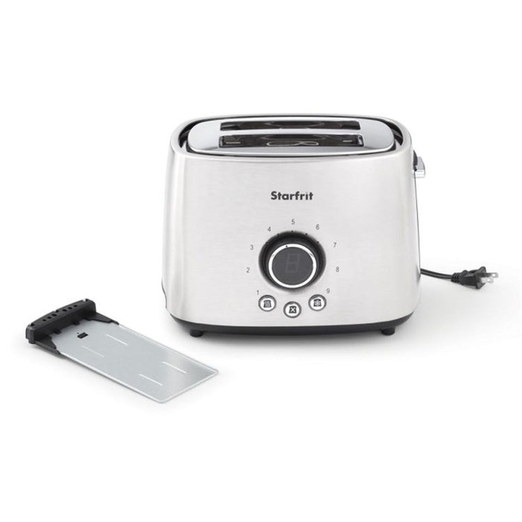 Starfrit - Grille-Pain à 2 Tranches Extra-Large, 9 Niveaux D'intensité, 800 Watts, Acier Inoxydable - Simple Boutique