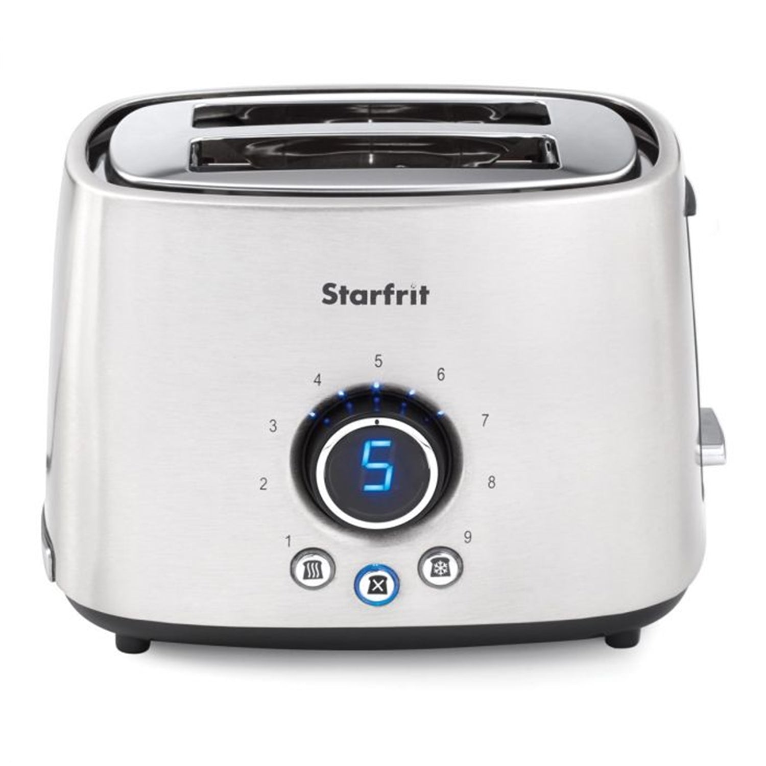 Starfrit - Grille-Pain à 2 Tranches Extra-Large, 9 Niveaux D'intensité, 800 Watts, Acier Inoxydable - Simple Boutique