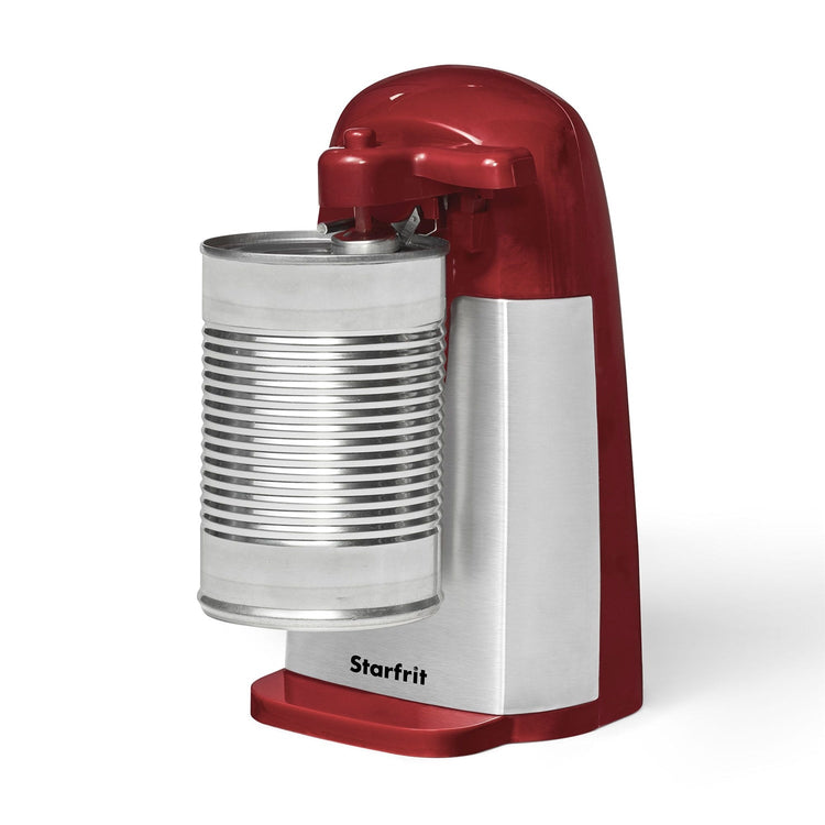 Starfrit - Ouvre-Boite Électrique avec Ouvre-Bouteilles et Affûteur à Couteaux, Rouge - Simple Boutique