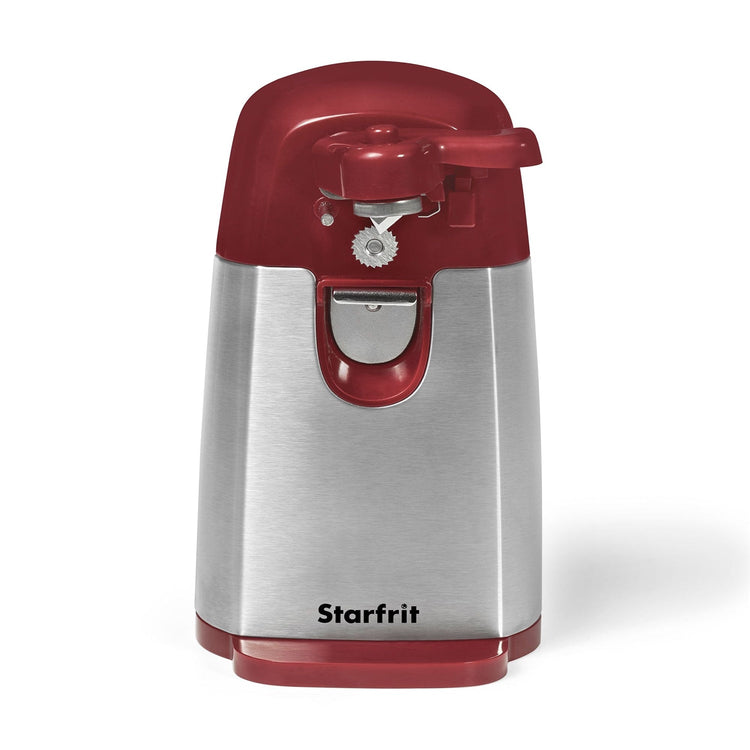 Starfrit - Ouvre-Boite Électrique avec Ouvre-Bouteilles et Affûteur à Couteaux, Rouge - Simple Boutique