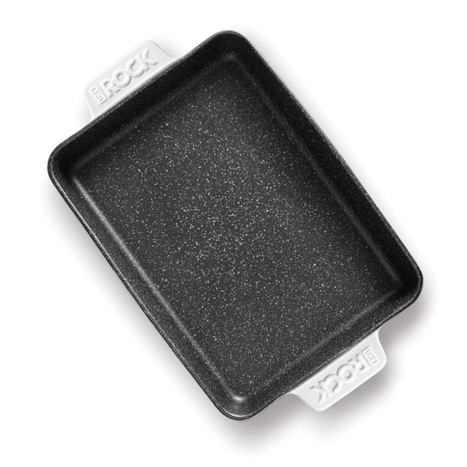 Starfrit - Plat de Cuisson en Céramique The Rock, 9.5" x 13", Surface Antiadhésive, Blanc - Simple Boutique