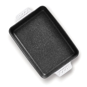 Starfrit - Plat de Cuisson en Céramique The Rock, 9.5" x 13", Surface Antiadhésive, Blanc - Simple Boutique