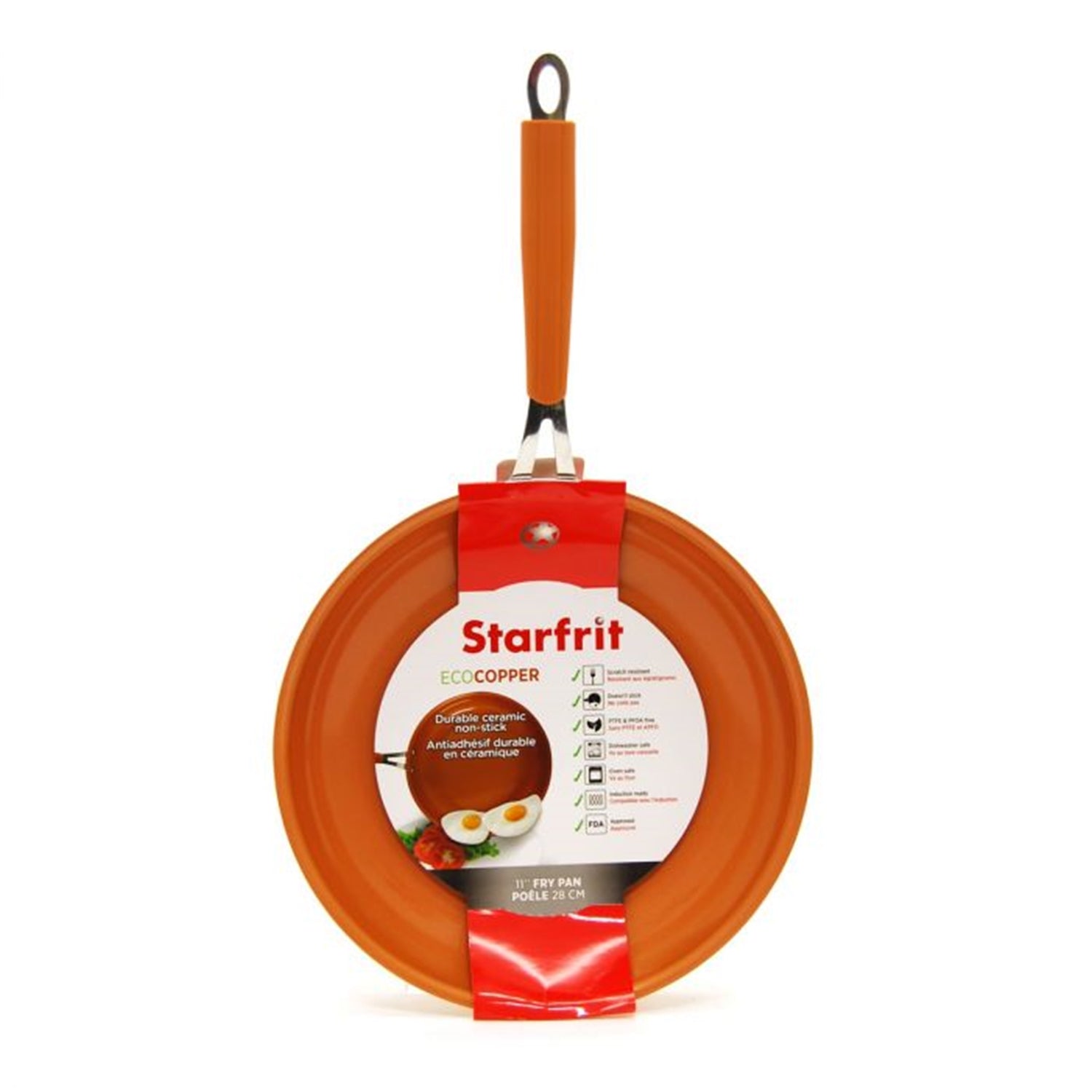Starfrit - Poêle à Frire EcoCopper, Diamètre de 11", Résistant aux Égratignures, Cuivre - Simple Boutique
