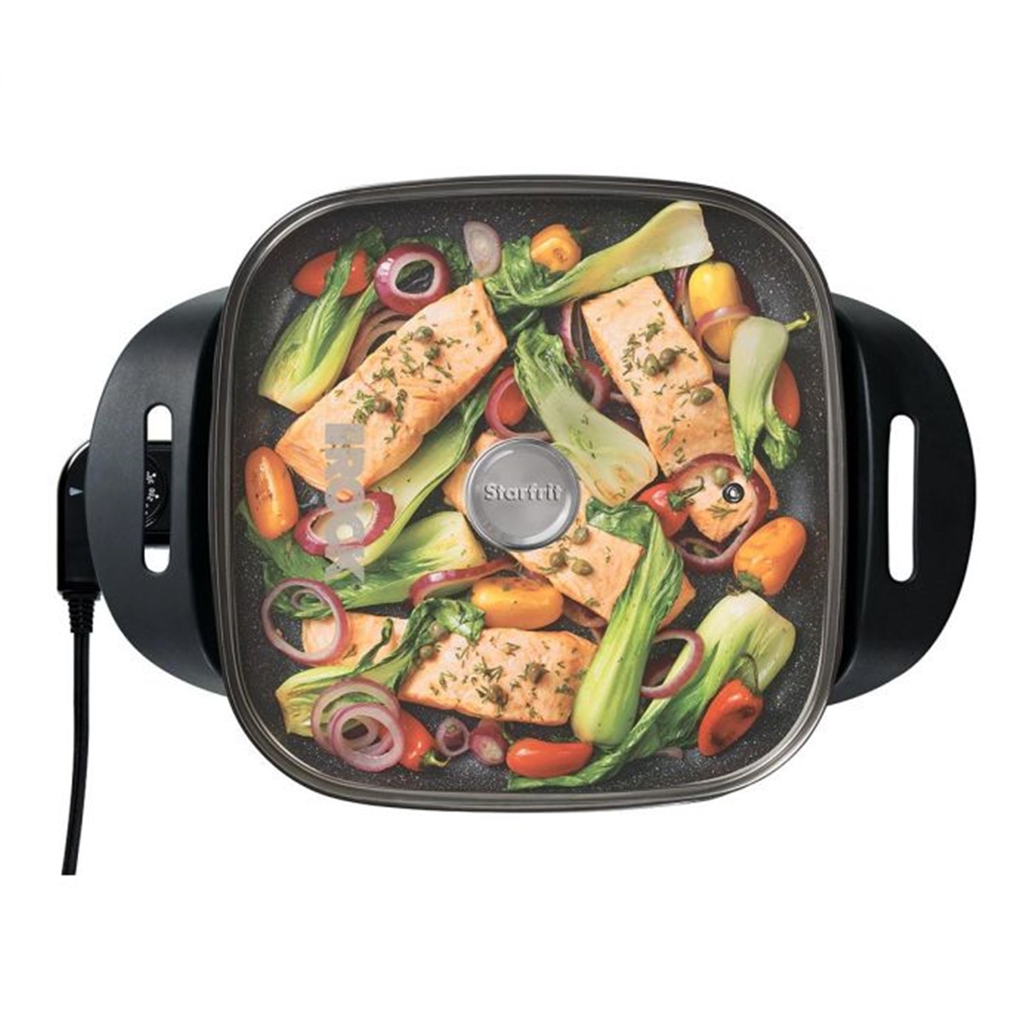Starfrit - Poêle à Frire Électrique The Rock, Largeur de 12", Surface Antiadhésive, Noir - Simple Boutique