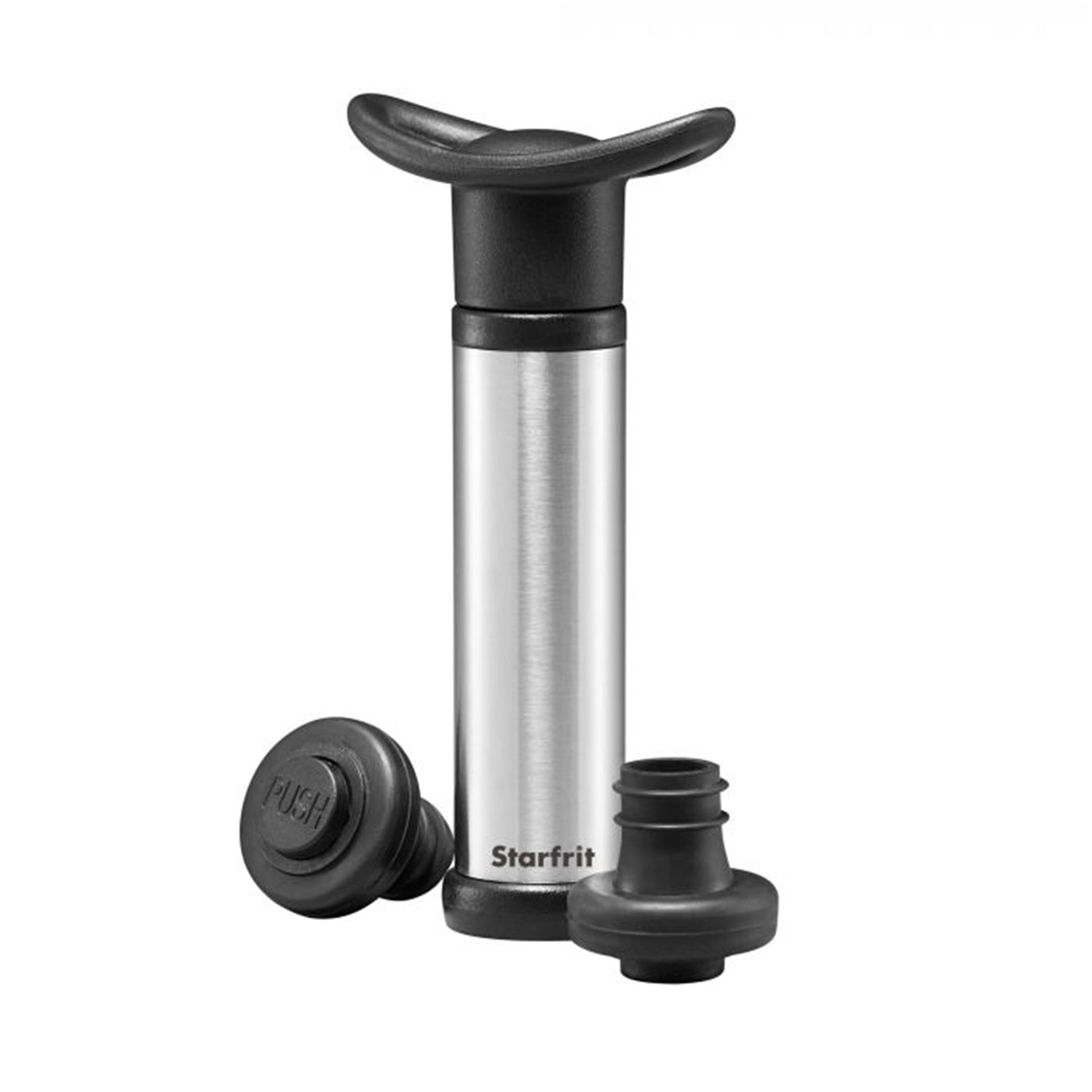 Starfrit - Pompe pour Préserver le Vin avec 2 Bouchons, Acier Inoxydable - Simple Boutique