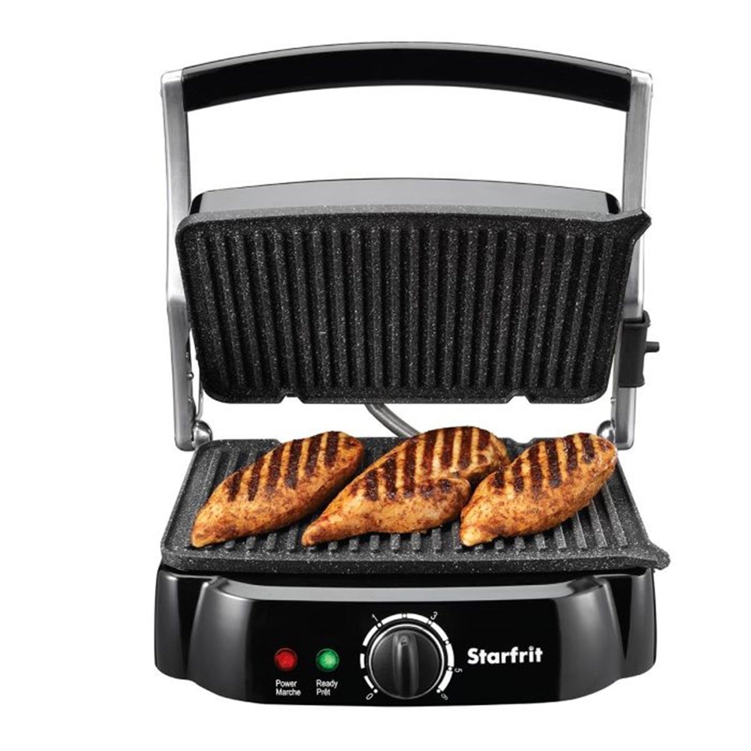 Starfrit - Presse Panini The Rock, Plaques Amovibles Antiadhésive, 1200 Watts, Noir - Simple Boutique