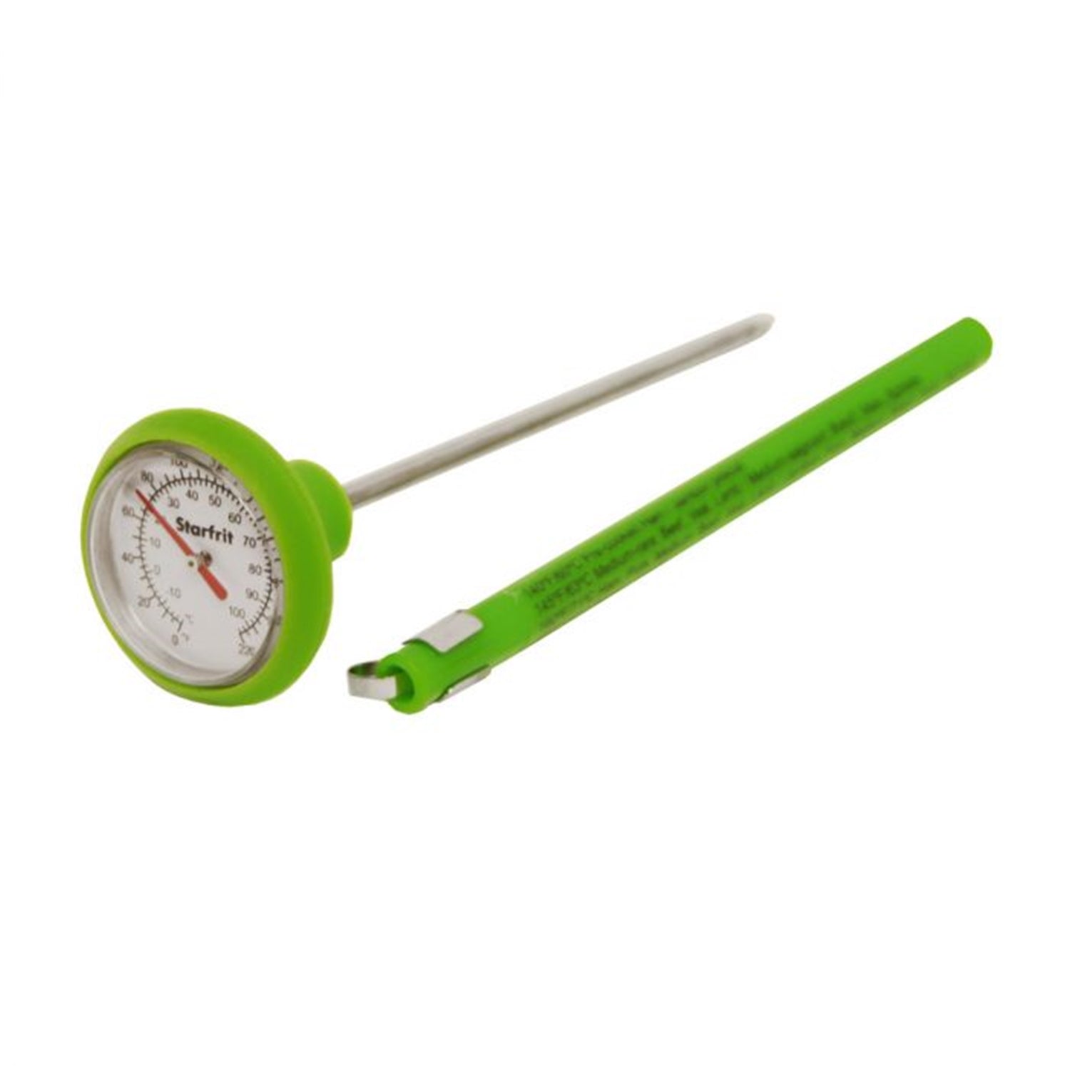 Starfrit - Thermomètre à Viande à Lecture Instantané avec Étui et Guide de Température, Vert - Simple Boutique