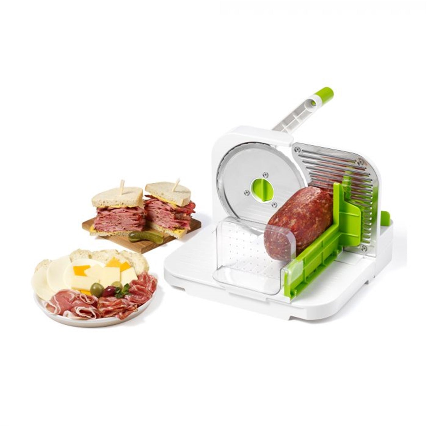 Starfrit - Trancheuse Multifonction Deli Slicer, Lame en Acier Inoxydable de 16.5 cm, Vert - Simple Boutique