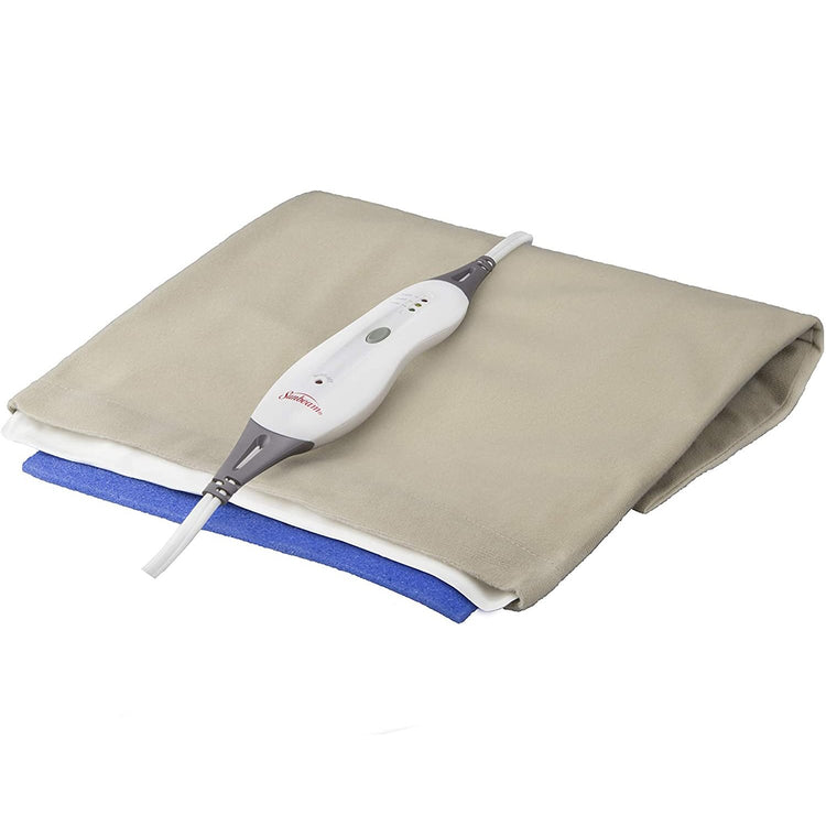 Sunbeam - Coussin Chauffant XL 12'' x 24'' avec Arrêt Automatique, Beige - Simple Boutique