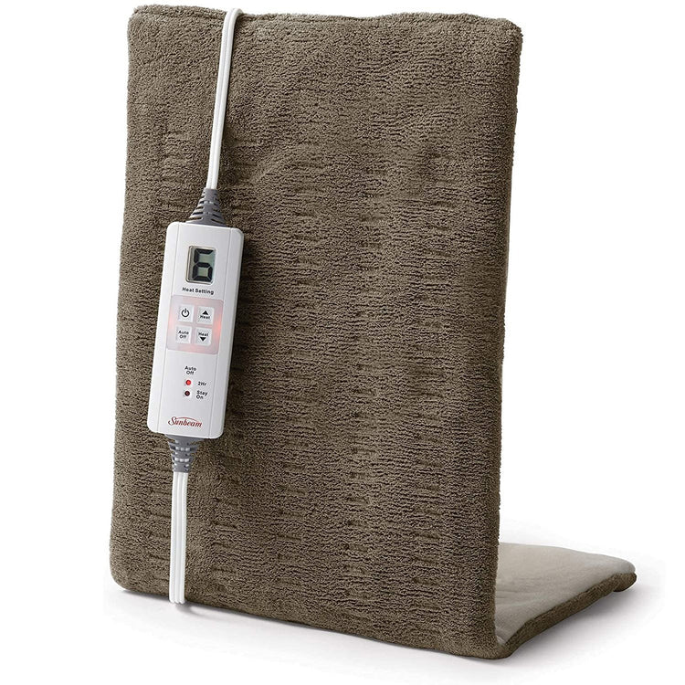 Sunbeam - Coussin Chauffant XL Xpress Heat 12'' x 24'' avec Arrêt Automatique, Brun - Simple Boutique