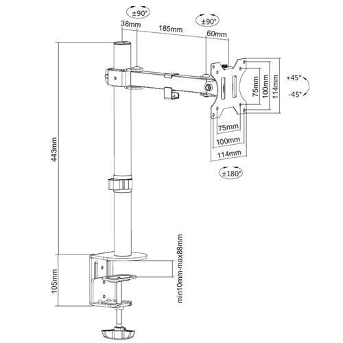 Support De Bureau 1 Bras Articulé Pour TV / Moniteur 13" À 32" - Simple Boutique