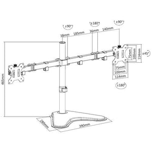 Support De Bureau 2 Bras Articulés Pour Tvs / Moniteurs 13" À 27" Avec Base Lourde - Simple Boutique