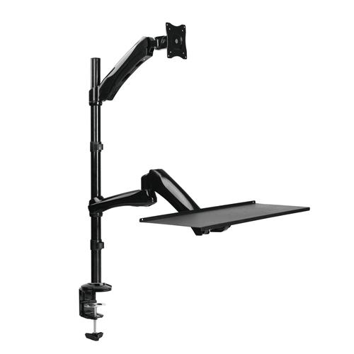 Support De Bureau À Levier Assis Debout 2 Bras Articulés À Levier Pour Moniteur 13" À 27" Et Clavier - Simple Boutique