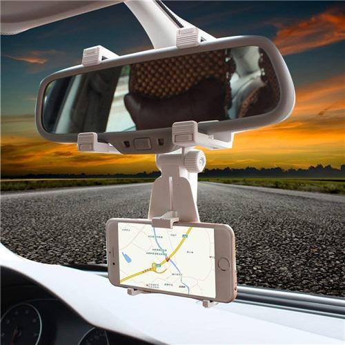 Support De Voiture Pour Téléphone Cellulaire - Installation Sur Rétroviseur - Blanc - Simple Boutique