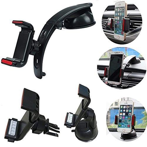 Support De Voiture Pour Téléphone Cellulaire Universel 3 En 1 Pour Ventilation / Support Magnétique / Support Tableau De Bord - Noir - Simple Boutique