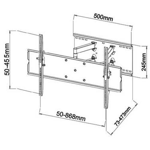 Support Mural à 2 bras articulés LED LCD PLASMA 42" à 70" MINCE - Simple Boutique