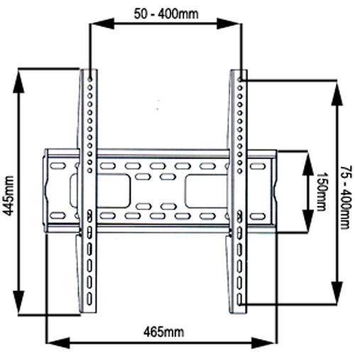 Support Mural fixe ULTRA-MINCE LCD LED PLASMA 23" à 46" 400x400 - Simple Boutique