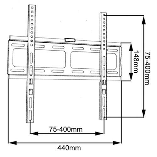 Support Mural fixe ULTRA-MINCE LCD LED PLASMA 23" à 47" 400x400 - Simple Boutique