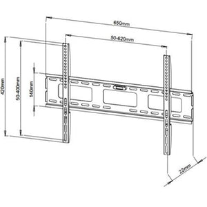 Support Mural fixe ultra-mince noir HDTV LED LCD PLASMA 40 à 65" - Simple Boutique