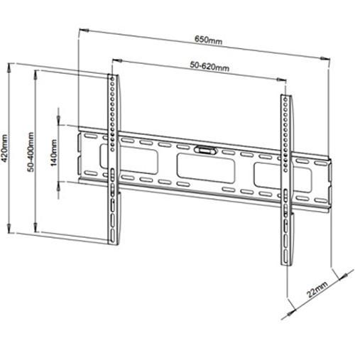 Support Mural fixe ultra-mince noir HDTV LED LCD PLASMA 40 à 65" - Simple Boutique