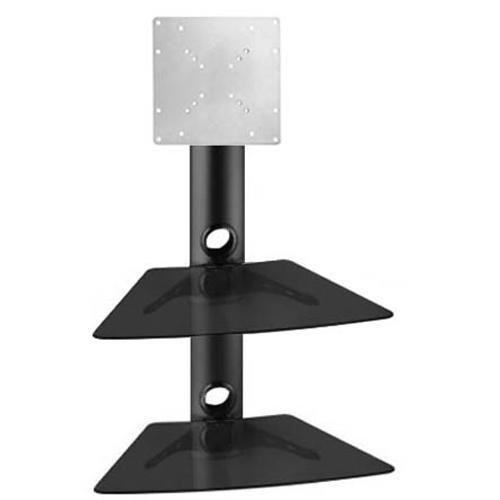 Support TV Fixe VESA 200x200 et 2 tablettes de verre trempé noir - Simple Boutique
