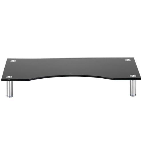 Support TV Ou Moniteur Tablette De Verre Multimedia Sur Meuble 56 X 24 Cm Noir ou Clair - Simple Boutique