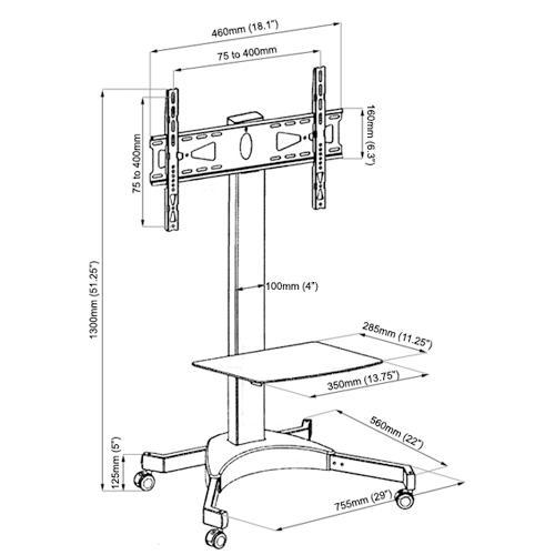 Support TV portatif sur roulettes LED PLASMA LCD 32" à 55" - Simple Boutique