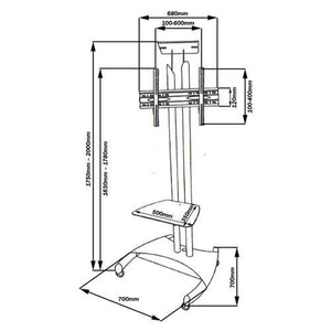 Support TV portatif sur roulettes LED PLASMA LCD 32 à 65 po - Simple Boutique