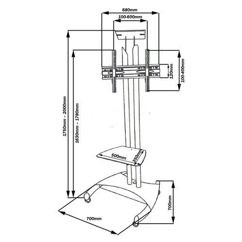 Support TV portatif sur roulettes LED PLASMA LCD 32 à 65 po - Simple Boutique
