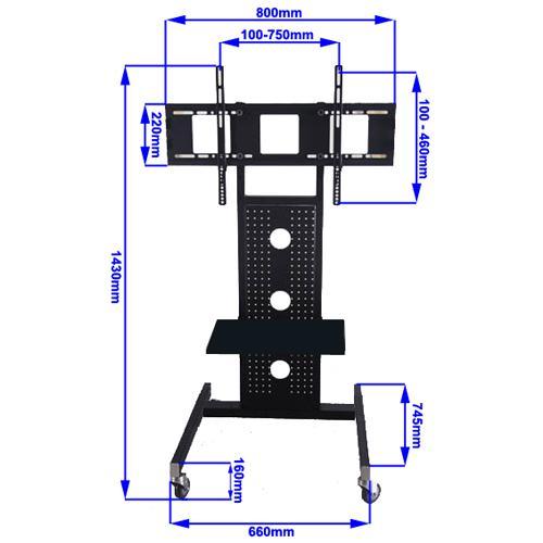 Support TV portatif sur roulettes LED PLASMA LCD 32 à 65po DEMO - Simple Boutique
