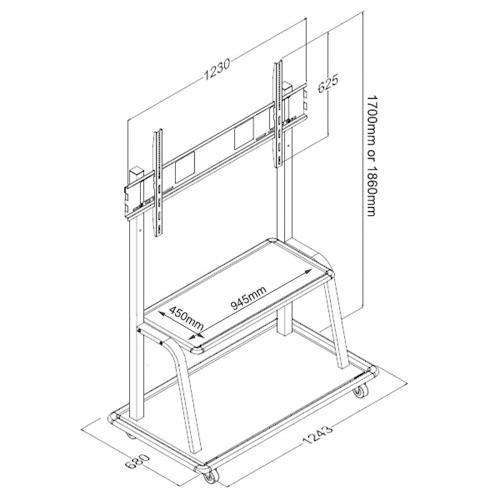 Support TV portatif sur roulettes LED PLASMA LCD 55" à 110" - Simple Boutique