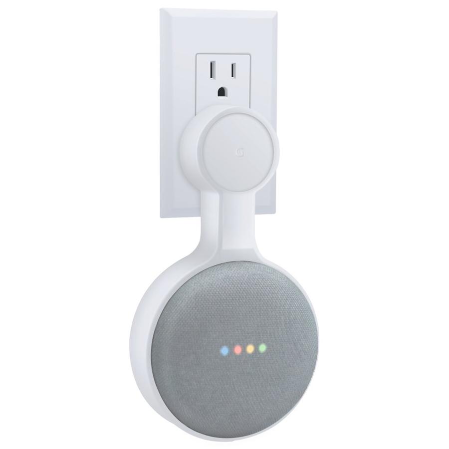 Support de Fixation Murale pour Google Home Mini, Encombrement Réduit, Montage sur Prise Secteur, Gestion du Cordon Blanc - Simple Boutique