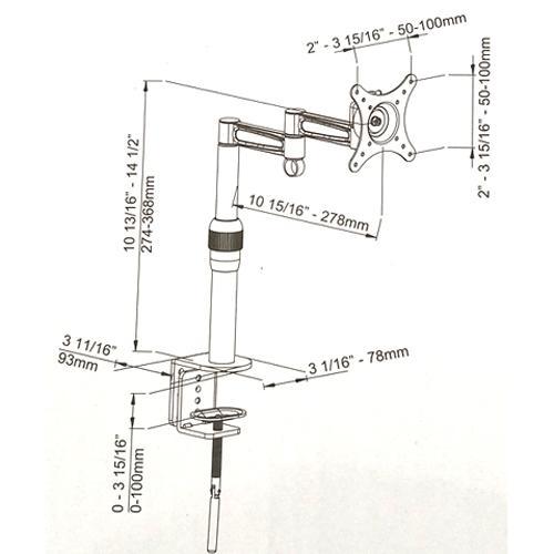 Support de bureau 1 bras articulé pour TV / Moniteur 13 - 27 po - Simple Boutique